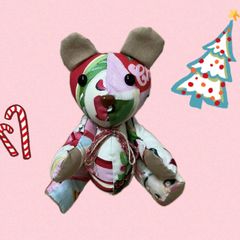 【2024 新作】ハンドメイド　パッチdeくまさん　クリスマス　テディベア　パッチワーク　くま