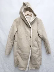 ■ GLOBAL WORK グローバルワーク フーディ フェイクムートン 長袖 ジャケット コート サイズL ベージュ レディース P  【1406240015184】