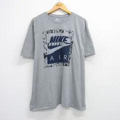 XL/古着 ナイキ NIKE 半袖 ブランド Tシャツ メンズ ビッグロゴ AIR 大きいサイズ クルーネック グレー 霜降り 25aug20 中古