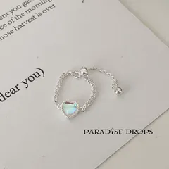 ムーンストーン チェーンリング 指輪 シルバー 925銀 フリーサイズ サイズ調整可 楕円 ハート　オーバル 月光 オーロラ 透明感 華奢 上品 清冷 レディース ピンキーリング