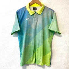(^w^)b YONEX ヨネックス VERYCOOL ベリークール ハーフボタン 半袖 シャツ トップス テニス 卓球 バドミントン ゲームウェア 試合 練習 スポーツ ブルー×イエロー メンズ 男性 サイズL