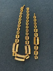 【アクセサリー】2点まとめ売り ネックレス・ブレスレットセット レディースアクセサリー ブレス　レトロ　ゴージャス　ゴールド