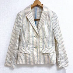 ミラショーン Mila schon ジャケット ストライプ イエローxブルー系 40サイズ 938069