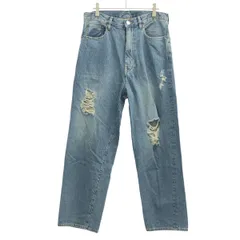 URU ウル 24SS Cotton Denim ダメージデニムパンツ 24SCD02 インディゴ 1のサムネイル