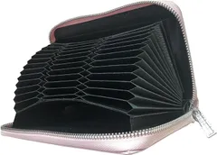 Pellforia カードケース 大容量 スキミング カードホルダー 牛本革 磁器防止 36枚 最大72枚まで収納可能 本革製 RFID盗難防止 磁気遮断機能 サクラ ピンク(Sakura)