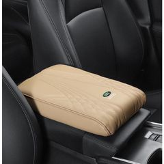 ◆ランドローバー◆ベージュ◆アームレストマット コンソールボックスパッド 形状記憶 肘置きカバー 収納ボックスマット 革製 高めパッド
