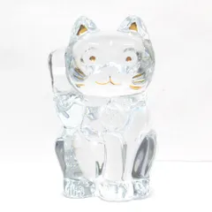 美品 Baccarat バカラ まねき猫 フィギュリン 1点 クリスタル ラッキーキャット オブジェ インテリア SY7295C