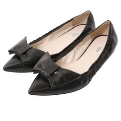 PRADA プラダ ポインテッドトゥ リボン バレエシューズ＊