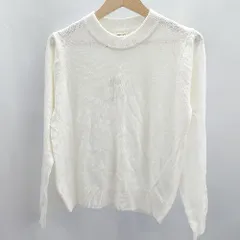 ◇ ⊂Φ◎●未使用● SOUP スープ リブネック 長袖 ニット セーター サイズ９号/M オフホワイト レディース E  【1412090013492】