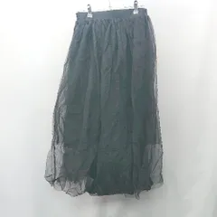 ◇ ⊂ apres jour アプレジュール 後ろウエストゴム ロング丈 チュール スカート サイズF ブラック レディース E  【1502060004091】