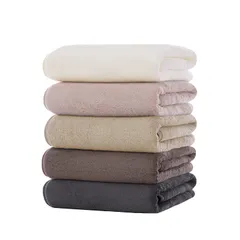 新品 バスタオル マイクロファイバー 大判 約60X120cm 5枚セット ふわふわ 瞬間吸水 速乾 抗菌 防臭 耐久性 ホテル仕様 タオル (60X120cm ベージュ+ブラウン+ホワイト+ピンク+ダークグレー)