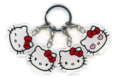 【中古】キーホルダー ハローキティ フェイスシリーズ 4連アクリルキーホルダー 「サンリオキャラクターズ」