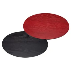 小判型 両面 ランチョンマット 赤黒  シンプル ランチ 新品 赤 黒 リバーシブル 木製 天然木 和風 両面使える