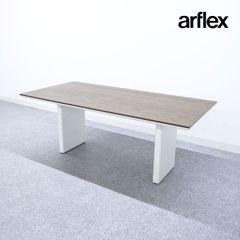【中古品】arflex アルフレックス AFFOGATO アフォガート ダイニング テーブル ミーティング グレーオーク R&D 定価43万