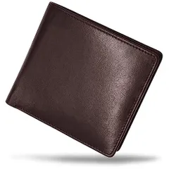 ブラウン [ムラ] 二つ折り財布 財布 メンズ 本革 二つ折り カード12枚収納 隠しポケット (ブラウン)