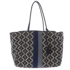 ケイトスペード KATE SPADE フラワー ジャガード ストライプ エブリシング ラージ トートバッグ 紺 ネイビー アイボリー