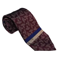 【新品】Vivienne Westwood ヴィヴィアンウエストウッド ネクタイ メンズ 2022AW?S81050004 W00CD I401-BORDEAUX ボルドー 幅8.5cm 送料無料 専用BOX 箱付き シルク100％ ギフト 人気 高級 ブラン
