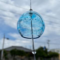 風鈴  1点  sky blue　吹きガラス