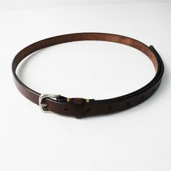 イタリア製 マーガレットハウエル MARGARET HOWELL レザーナローベルト 濃ブラウン┃本革【2400014634532】