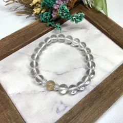ルチルクォーツ&水晶 ブレスレット パワーストーン   / メンズ レディース 男性 女性 金運 仕事運 お守り ▲