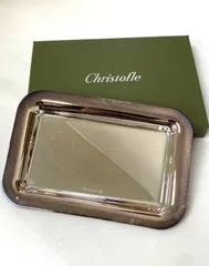 未使用 クリストフル シルバートレイ 22cmプレート 花型 箱 未使用 クリストフル シルバートレイ 22cmプレート 花型 箱 食器