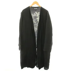 コムデギャルソンブラック COMME des GARCONS BLACK AD2020 ノーカラーコート トッパー アウター 製品洗い バック刺繍 M 黒 ブラック 白 ホワイト /YT