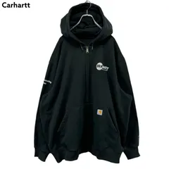希少【80s Carhartt】ベロア ジップパーカー ブラック フルジップ 80's カーハート ベロア フルジップパーカ ブラック 表記(L