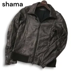 shama シャマ 牛革★ カウ レザー シングル ライダース ジャケット ブルゾン Sz.38　メンズ 黒 日本製