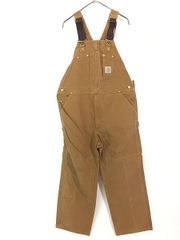 古着 90s Carhartt ブラウン ダック Wニー ワーク オーバーオール W39 L28 古着 