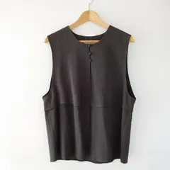 #apc  詩仙堂 ヒトシタムラ ベスト・ジレ  茶 ちりめん 無地 レディース [833957]