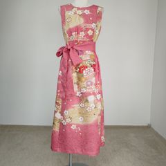 zunezune 値下げ 訳あり 振袖ドレス ノースリーブ 着物リメイク