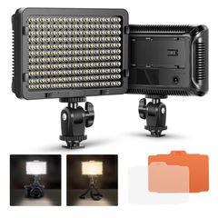カメラ用ビデオライト 176個LED球 撮影ライト 調光可能 超高輝度 ビデオライト 5600K 1/4スレッド Neewer デジタル一眼レフカメラに対応（バッテリーなし）