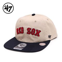 ’47【フォーティーセブン】Red Sox Fieldstone ’47 CAPTAIN RL Sandstone×Navy ミニロゴ キャップ ボストン・レッドソックス スナップバック 帽子