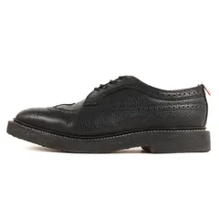 THOM BROWNE トムブラウン サイズ:10 クレープソール メダリオン ウイングチップ 型押し レザー ドレス シューズ MFD002APG003 革靴 ブラック 黒 イングランド製 フォーマル オフィス カジュアル【メンズ】のサムネイル