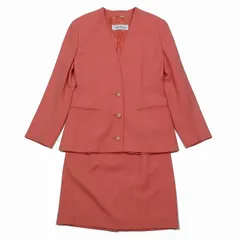 マックスマーラ MAX MARA 白タグ スーツ セットアップ ノーカラージャケット ブレザー セミタイト スカート ショート丈 I40 サーモンピンク/7YBA11 レディースのサムネイル