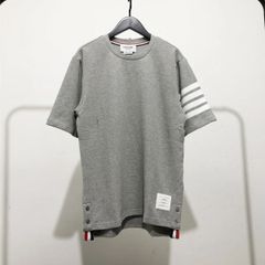 Thom Browne トムブラウン Tシャツ ユニセックス ゆったり コットン ストライプ ホワイト グレー ブラック ネイビー 並行輸入品