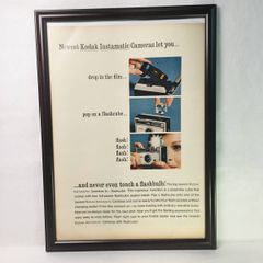 コダック　ポケットカメラ ビンテージ広告　60年代　フレーム付ポスター　当時物