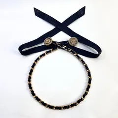 CHANEL シャネル ココマーク リボン チェーン ベルト 箱 GP ブラック 141cm レディース ファション小物 アクセサリー aua51818070604