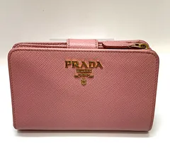値下げ！PRADA  プラダ  サフィアーノ ペオニア  ピンク  Lジップ 二つ折り 財布