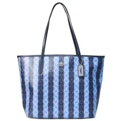 コーチ バッグ COACH コーティングキャンバス レザー シグネチャー ストライプ ロゴ シティ トートバッグ デニム×ミッドナイトネイビー CBI03
