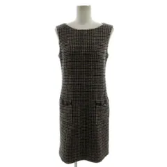 自由区 オンワード樫山 ワンピース ヨーロッパ生地 IMPORTED MATERIAL EUROPE ノースリーブ ミディ丈 日本製 ツイード ラメ ベージュ パープル 紫 ネイビー 紺 エンジ グレー 38