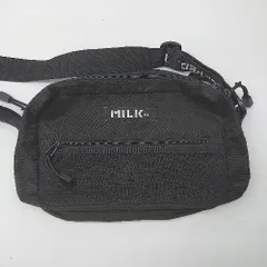 ◇ Θ MILKFED. ミルクフェド ポケット多数 スポーティーデザイン カジュアル系 ショルダーバッグ ブラック系 レディース E  【1507080011456】