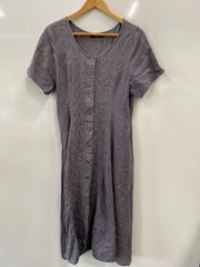 n1780⚫︎kastane⚫︎カスタネ⚫︎リネン混⚫︎刺繍⚫︎Aライン⚫︎ワンピース⚫︎sizeF⚫︎グレー