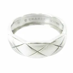 シャネル CHANEL ココクラッシュ ミディアム リング 指輪 アクセサリー ホワイトゴールド 化粧箱付属 J10570 750 K18WG T59 19号 シルバーカラー 0215 ☆AA★のサムネイル