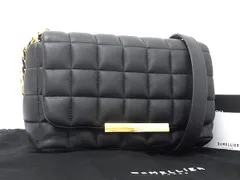 ■新品同様■ DEMELLIER デメリエー N104 フォニックス レザー チェーン クロスボディ ショルダーバッグ 斜め掛け ブラック系 BQ0889のサムネイル