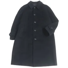 良品□HERNO/ヘルノ ヴィンテージ ウール×カシミヤ 裏シルク ホースプリント ステンカラーコート/ロングコート ブラック 48 伊製 希少！のサムネイル