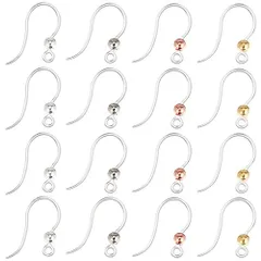 SUNNYCLUE １箱80個4色 プラスチック イヤリング フック イヤリングフック パーツ プラスチック ピアス フック ピアスフック パーツ イヤリングパーツ フック イヤリング パーツ ピアスパーツ フック ピアス パーツ ピアス 金具 ピアス 丸玉付