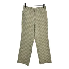 70年代 スラックスパンツ ヴィンテージ ストライプ セージグリーン(メンズ W31)中古 古着 U4963