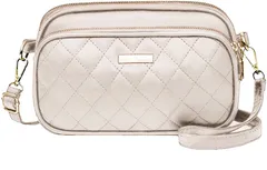 【迅速発送】UMIYI ショルダーバッグ レディース 斜めがけ ミニショルダー バッグ 大人 おしゃれ シンプル キルティングバッグ 3ポケット フェイクレザー コンパクト 旅行 軽量 仕分け 整理 肩掛けバッグ 小さめ 大容量 マザーズバッグ カジュアル く