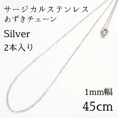 2本入：サージカルステンレス極細あずきチェーンネックレス◆シルバ